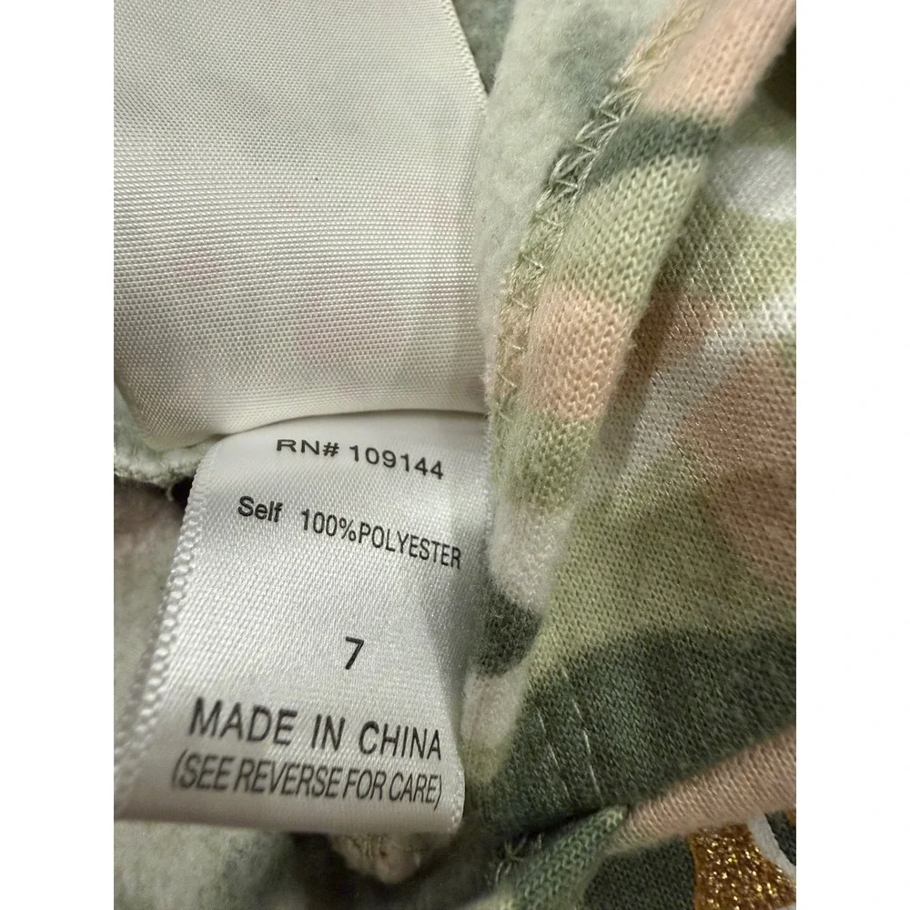 Jenna & Jessie‎ Girls Camo Hoodie and Joggers Set Pink Green Glitter Size 7